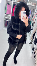 Candy Faux Fur Elasticated Waist Detailed Hooded Gilet