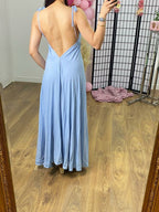 Casper Plain Deep V Back Maxi Dress