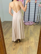 Casper Plain Deep V Back Maxi Dress