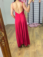 Casper Plain Deep V Back Maxi Dress