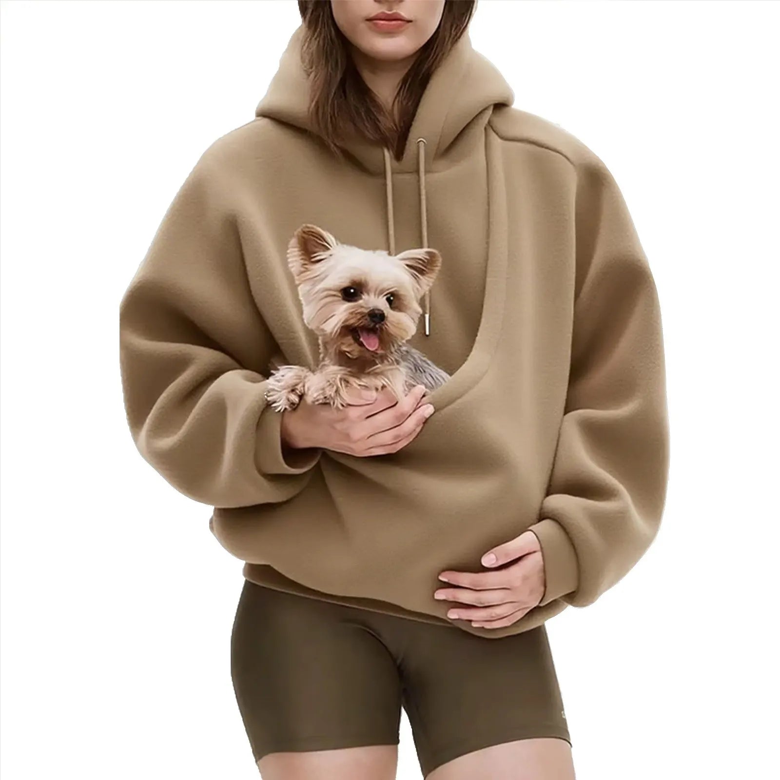 Flannel Pet Carrier Hoodie — Warm, Cozy & Convenient Kangaroo Pouch Sweatshirt for You and Your Pet