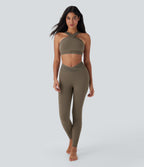 Light Support Crossover Cut Out Yoga Sports Bra