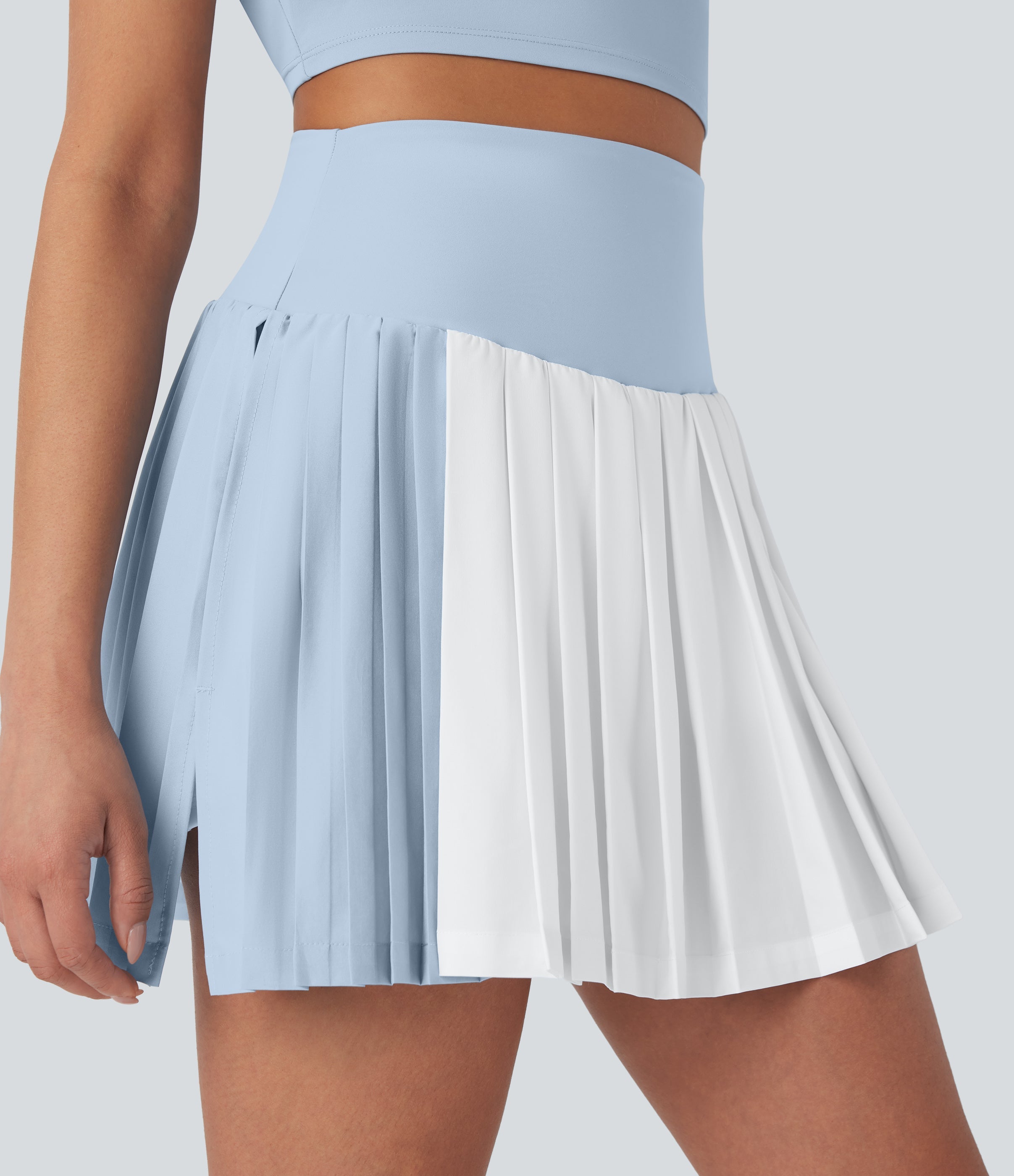 BreezefulTM High Waisted 2-in-1 Pleated Quick Dry Mini Tennis Skirt with Pockets