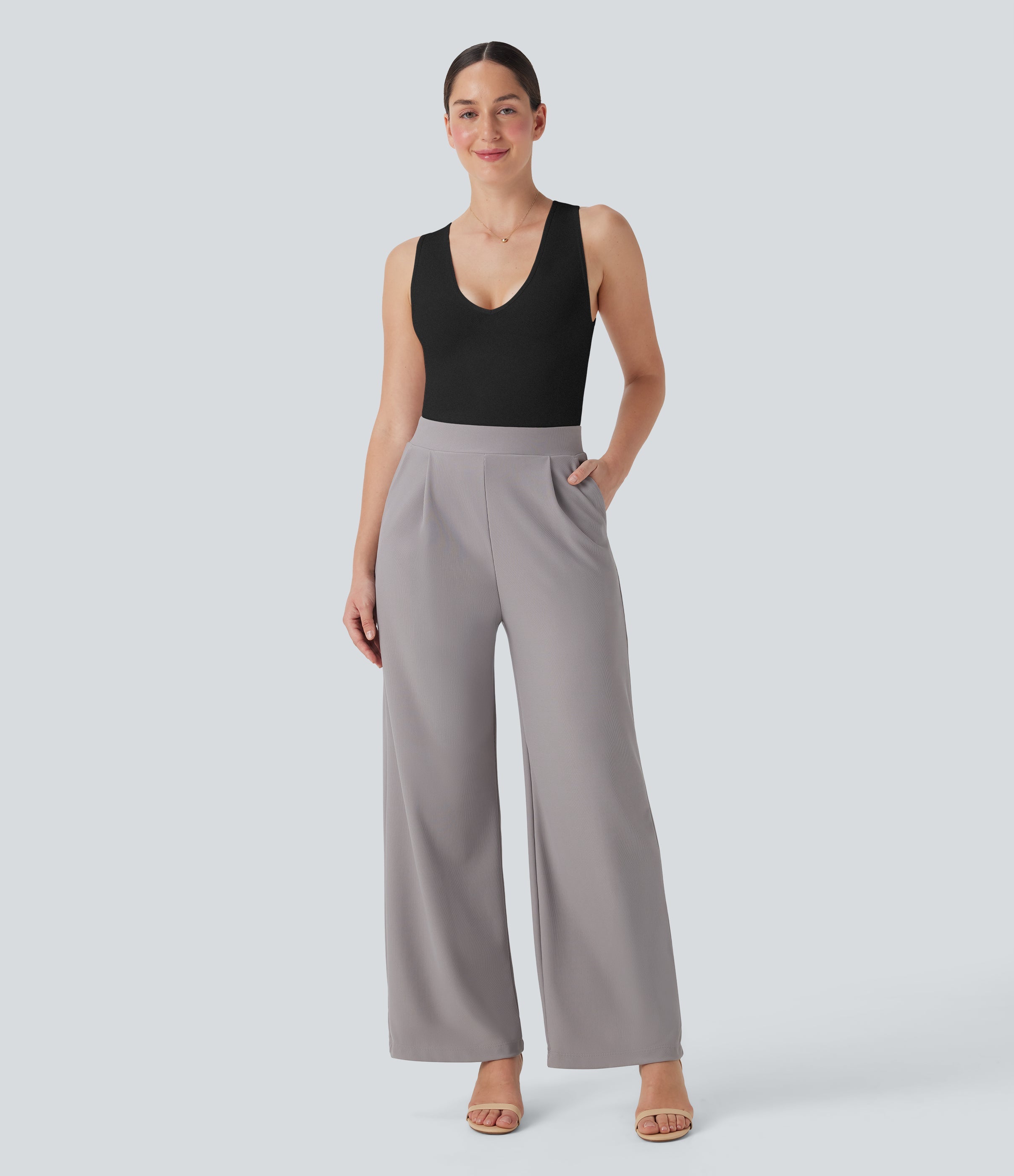 Seamless Flow V Neck Sleeveless Work Shapewear Bodysuit-Easy Peezy Edition