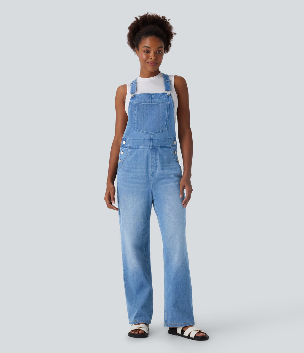 FlexTM Denim Casual Overalls with Pockets
