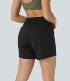 2026🔥UK Super High Waisted Back Pocket & Side Hidden Pocket 2-in-1 Yoga Shorts