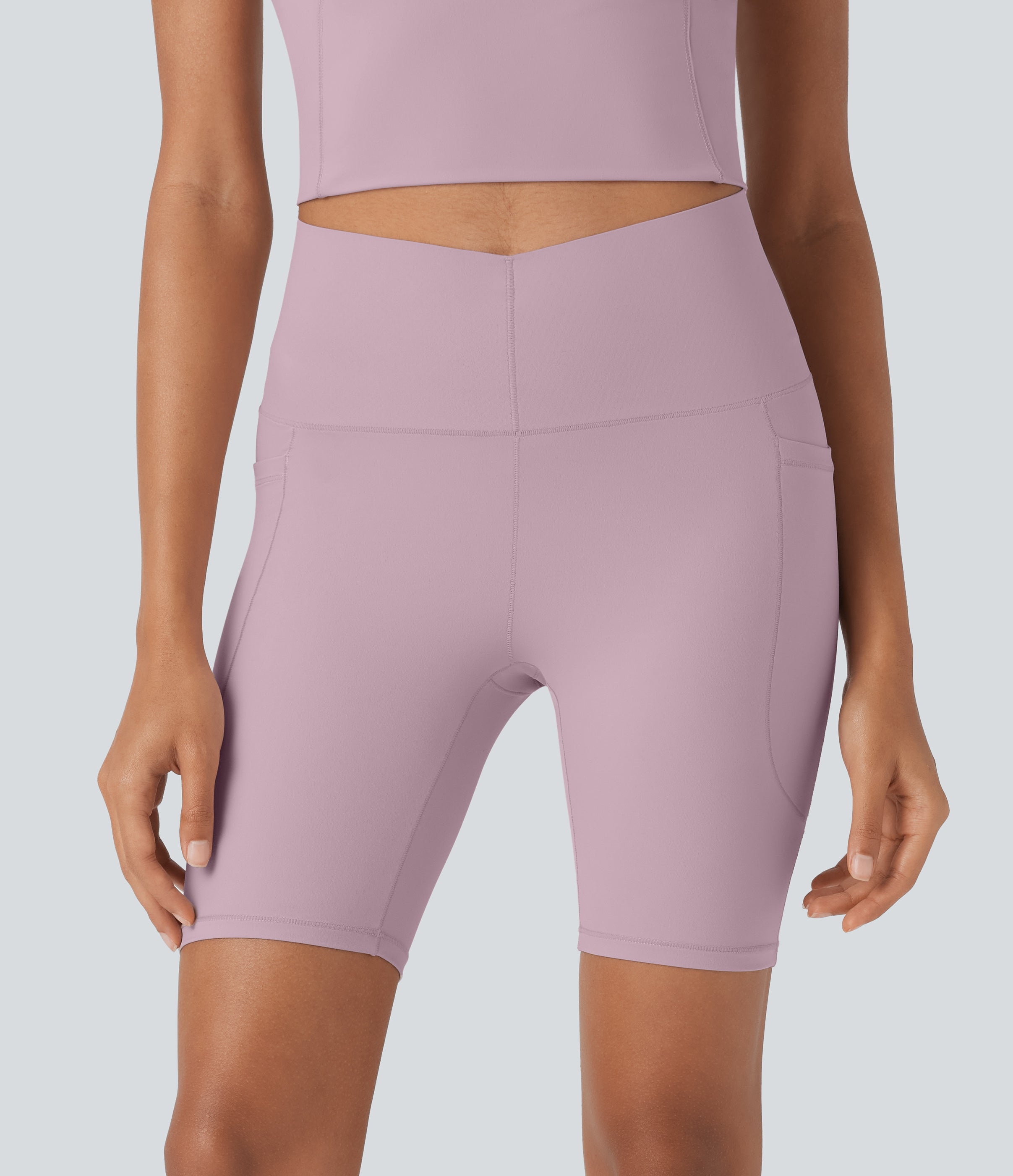 UltraSculptTM Cool Quick Dry SoCinched High Waisted Tummy Control Training Biker Shorts 7'' with Pockets-UPF50+