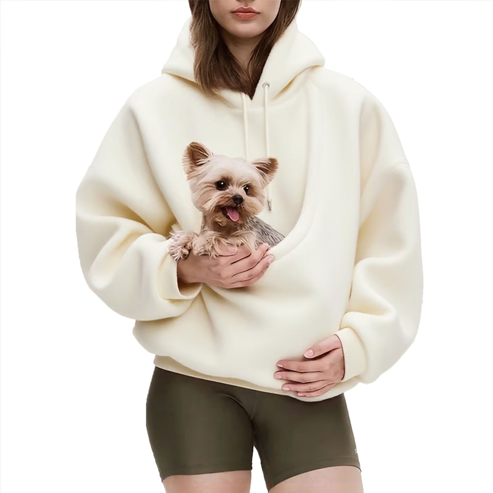 Flannel Pet Carrier Hoodie — Warm, Cozy & Convenient Kangaroo Pouch Sweatshirt for You and Your Pet