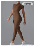 Women's Sexy Hip Lifting Fitness Jumpsuit, Tight Zipper Fitness Running Suit, Sports Pants Leggings Sport Women Fitness