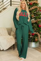 🎄Hot Sale JOLLY Corded Long Sleeve Top and Pockets Pants Set