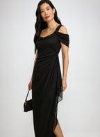 Mesh Cowl Neck Dress
