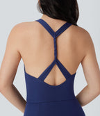 Ruched Asymmetric Hem Flowy Maxi Casual Dress
