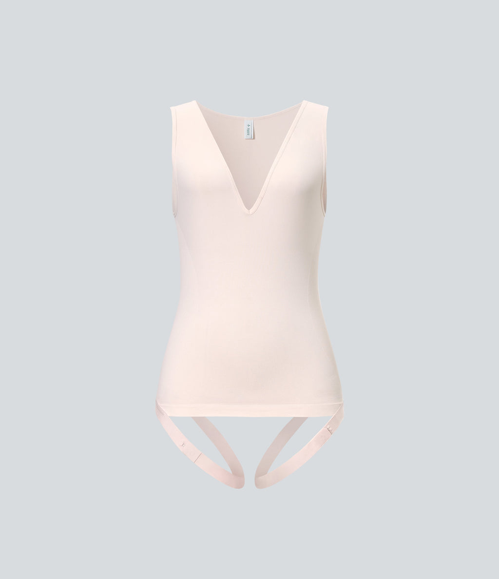 Seamless Flow V Neck Sleeveless Work Shapewear Bodysuit-Easy Peezy Edition