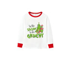 Family Christmas White Pajamas Set With Classic Xmas Pattern Design