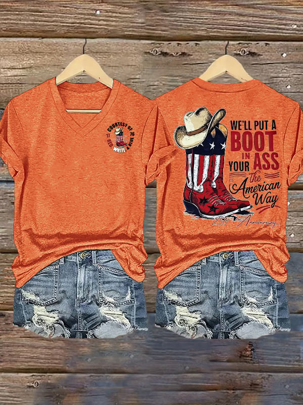 Women's  WE'LL PUT A BOOT Print T-Shirt