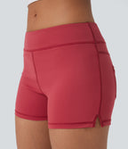 Low Rise Yoga Biker Shorts 3'' with Pockets