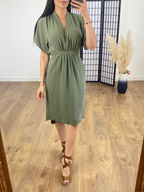 Clarissa Wrap Effect Pocket Shift Dress
