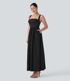 BreezefulTM Push Up Flowy Quick Dry Maxi Casual Dress with Pockets-D/DD/DDD/F Cups