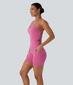 UltraSculptTM SoCinched Tummy Control Training Romper with Pockets-Easy Peezy Edition