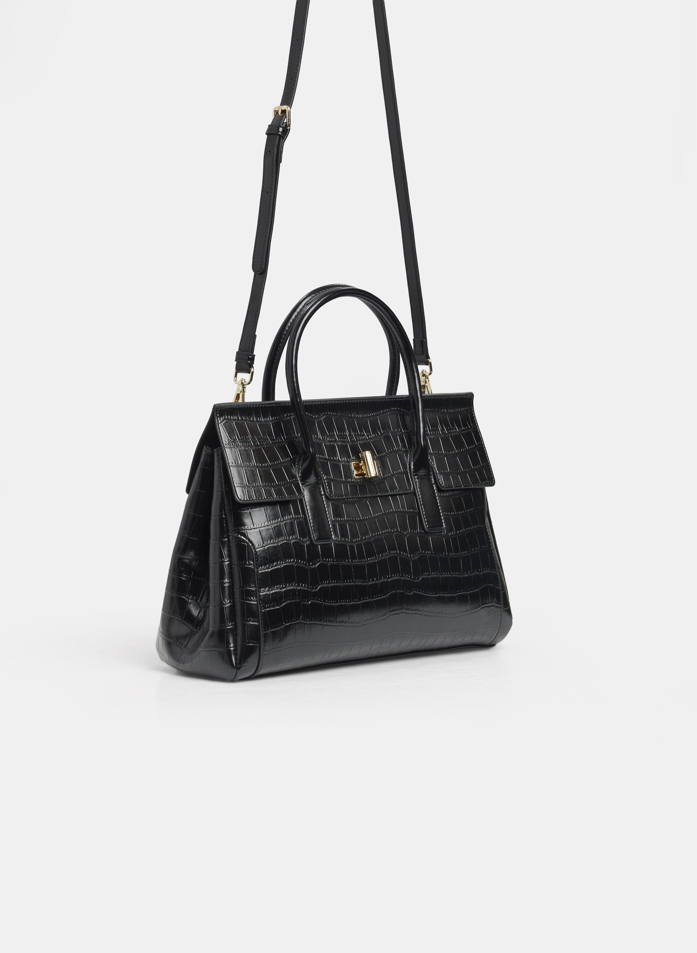 Croc-Embossed Handbag