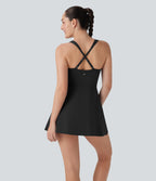 SoftlyZeroTM QuickDry Zip Corset 2-in-1 Mini Dance Active Dress with Pockets-Easy Peezy Edition