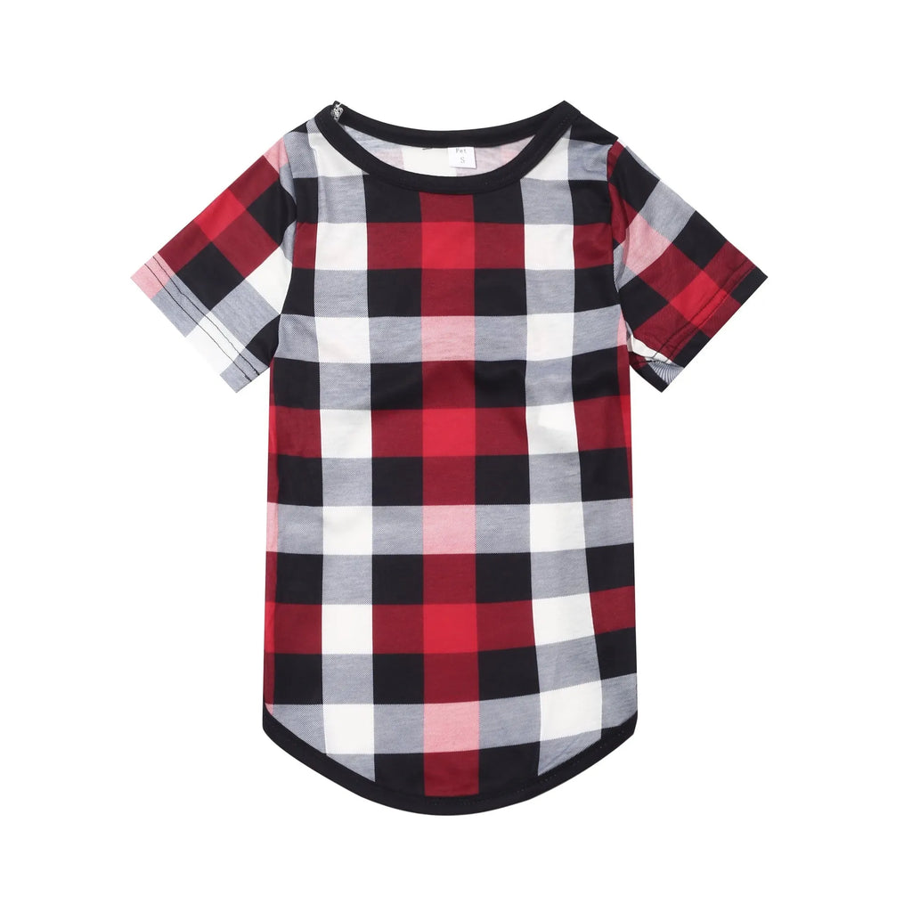 Christmas Make Memories Together 2025 Print Red & Black & Grey & White Plaid Family Matching Pajamas With Dog