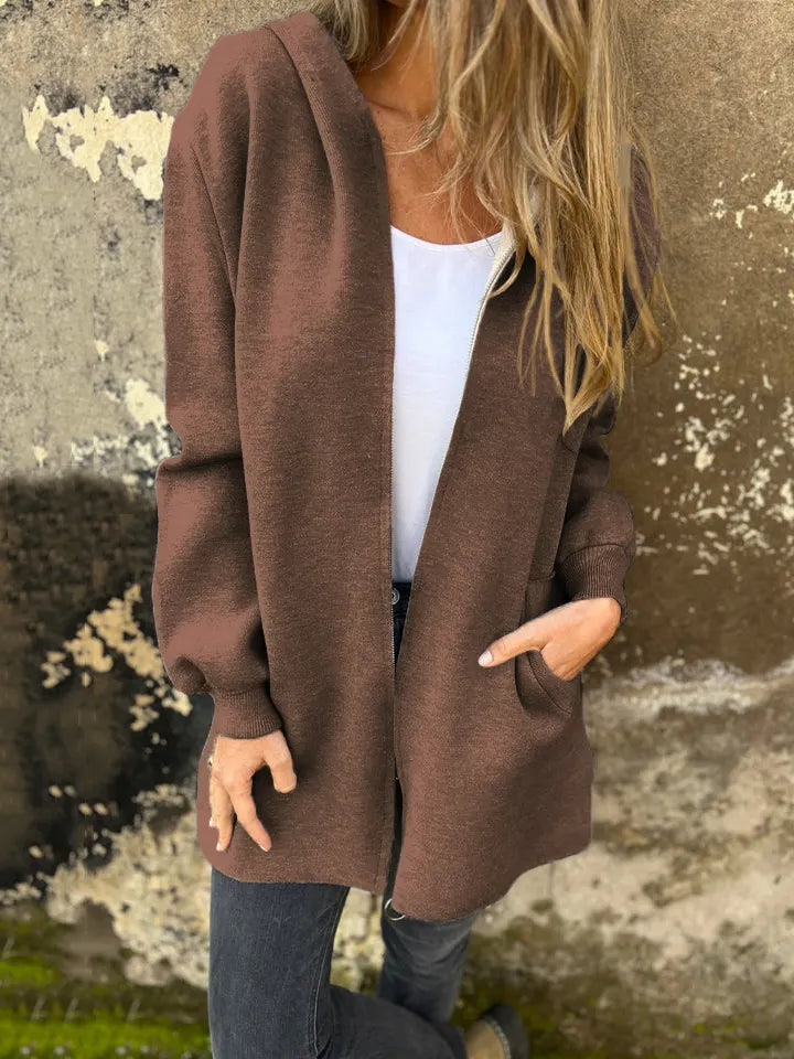 CLEARANCE SALE🔥 Round Neck Zipper Long Sleeve Casual Jacket