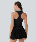 Seamless Flow Racerback Color Block Cropped Tennis Tank Top