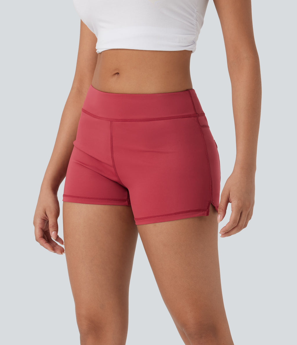 Low Rise Yoga Biker Shorts 3'' with Pockets