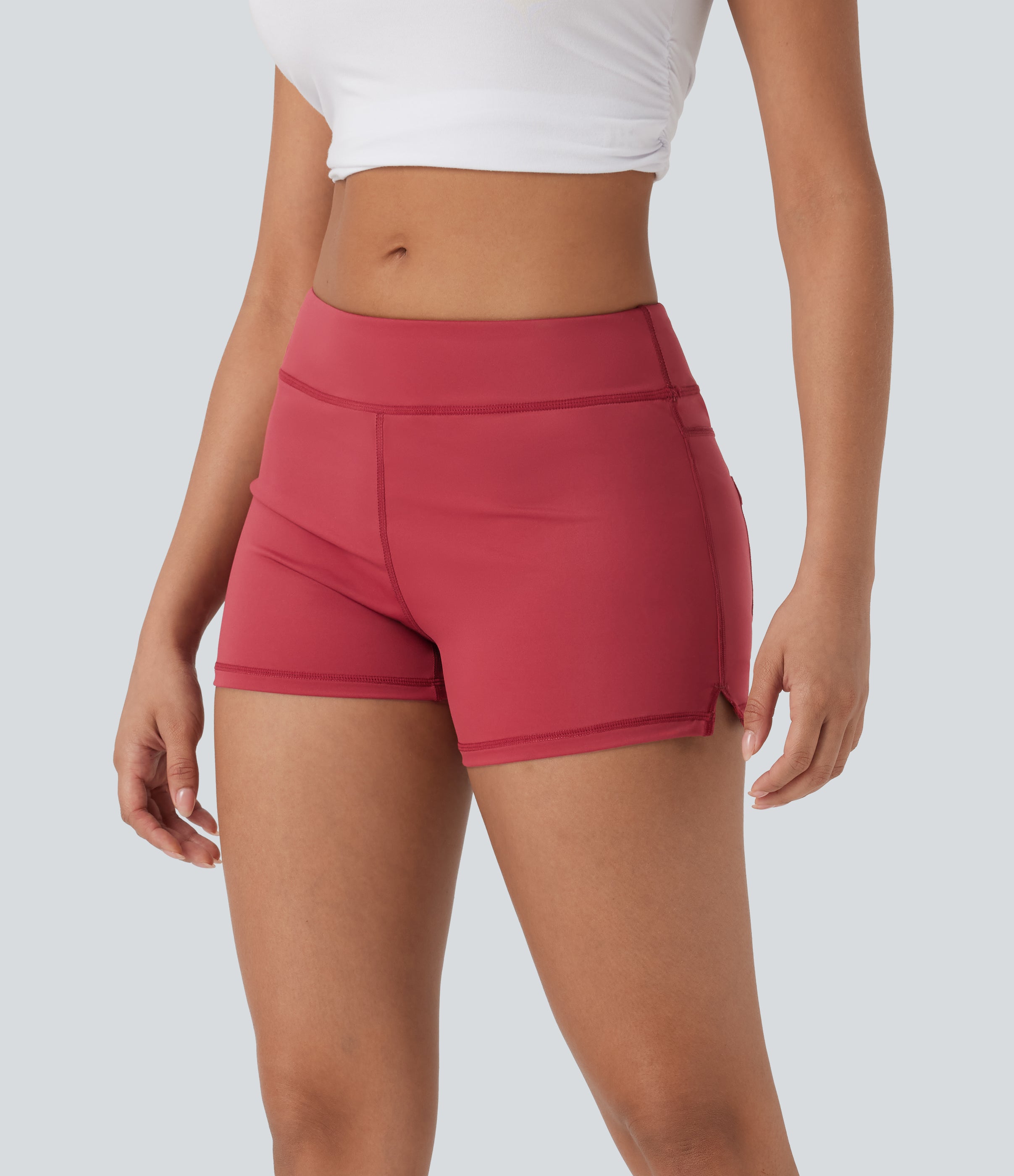 Low Rise Yoga Biker Shorts 3'' with Pockets