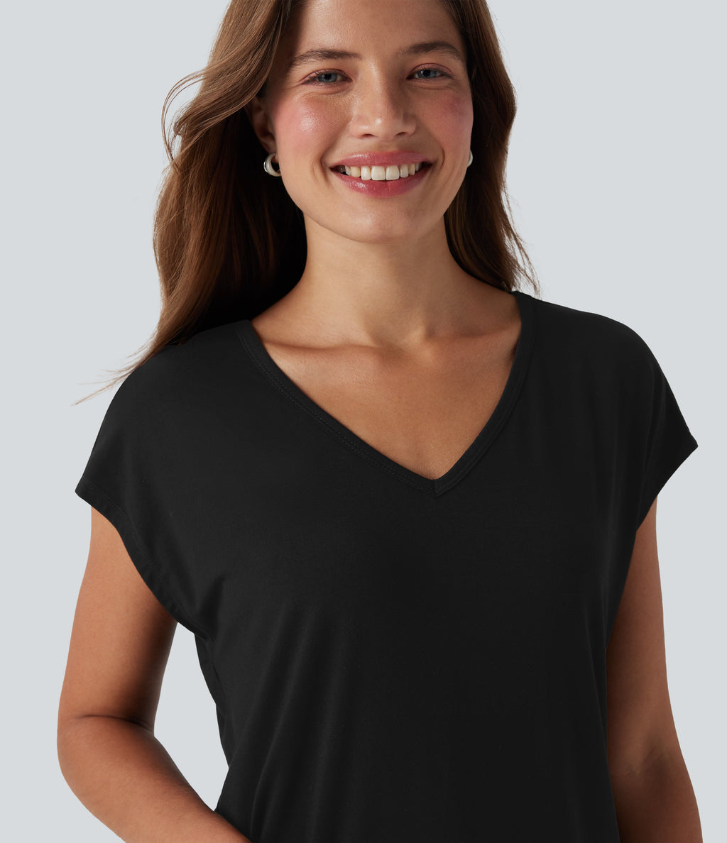 V Neck Short Sleeve Casual T-Shirt