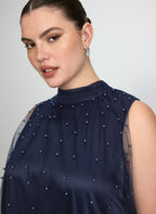 Tonal Pearl Embellished Dress