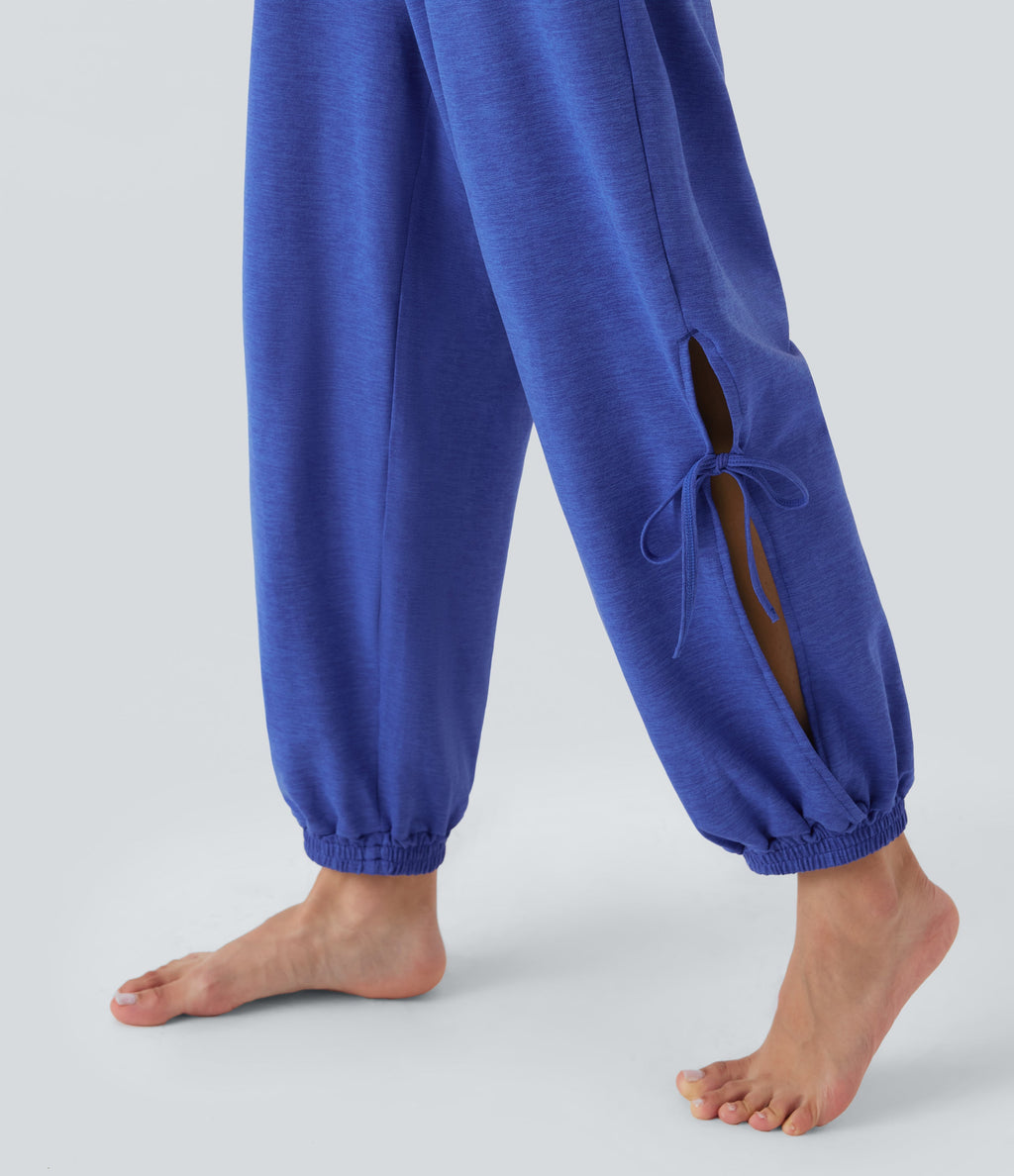 Sleeveless Cut Out Drawstring Yoga Jumpsuit with Pockets