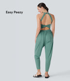 Harem Casual Jumpsuit with Pockets-Easy Peezy Edition