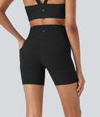 UltraSculptTM High Waisted Yoga Biker Shorts 5'' with Pockets