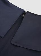 Satin Tuxedo Collar Dress