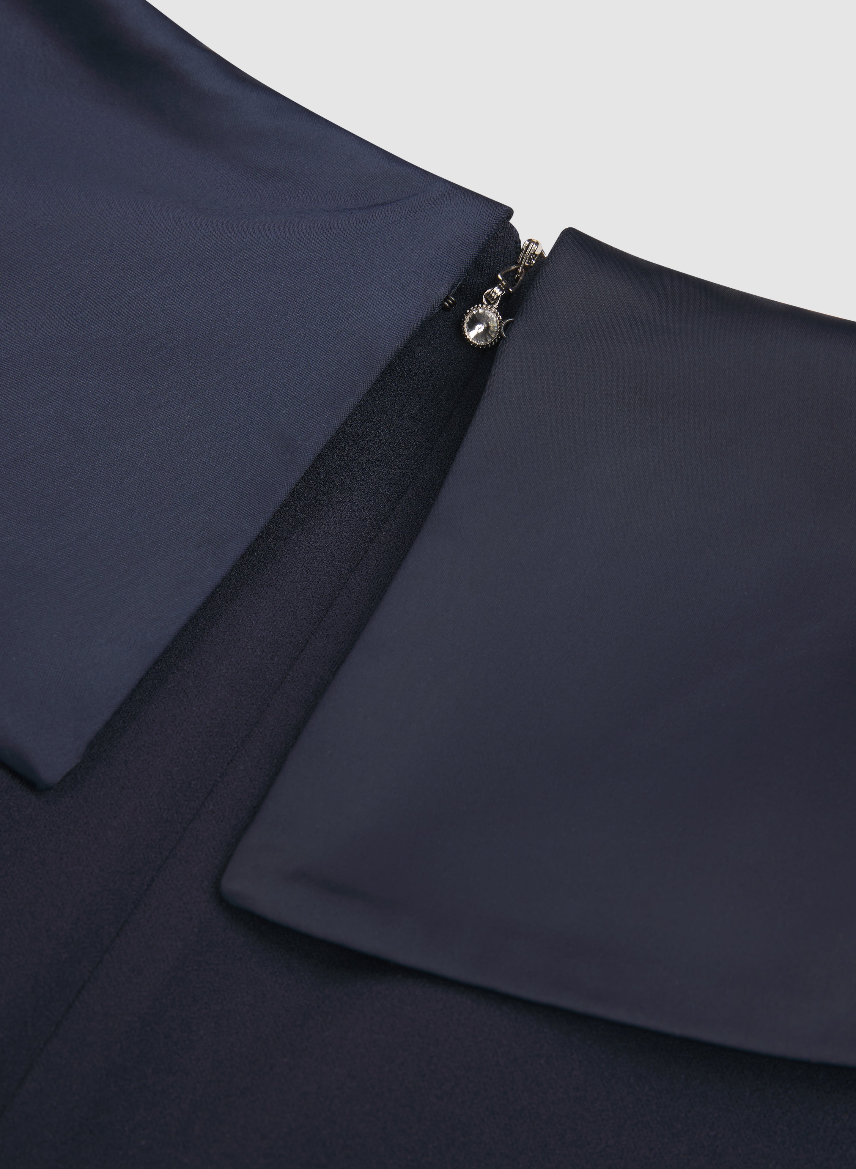 Satin Tuxedo Collar Dress