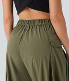 High Waisted Flap Pockets Casual Cargo Joggers