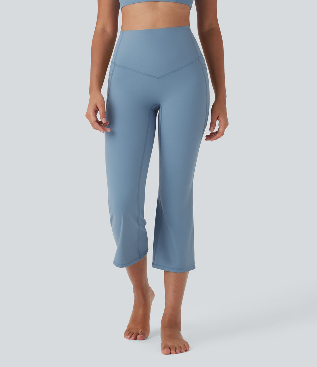 UltraSculptTM SoCinched High Waisted Tummy Control Cropped Yoga Bootcut Leggings with Pockets