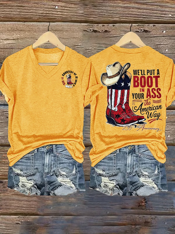 Women's  WE'LL PUT A BOOT Print T-Shirt