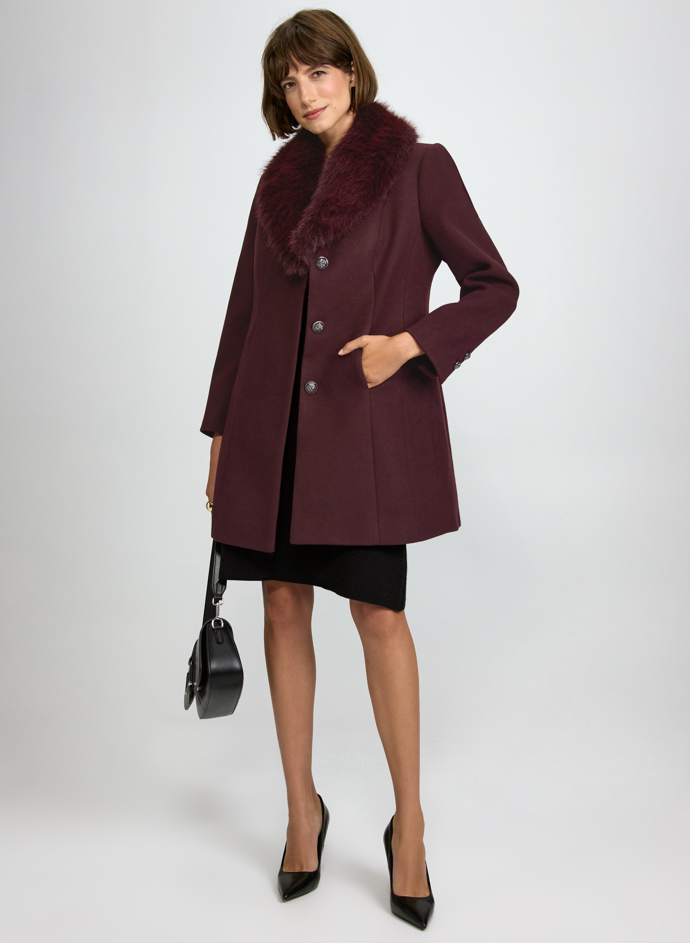 Faux-Fur Collar Coat