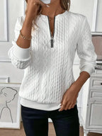 ⏰Black Friday Deals 70% OFF:Texture Half Zip Long Sleeve Sweatshirt
