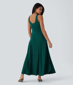 U Neck Flowy Maxi Casual Tank Dress