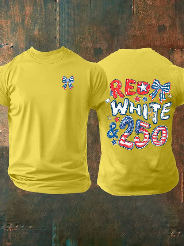 Men's  RED WHITE &250  Print  T-Shirt