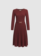Pleated Knit Dress