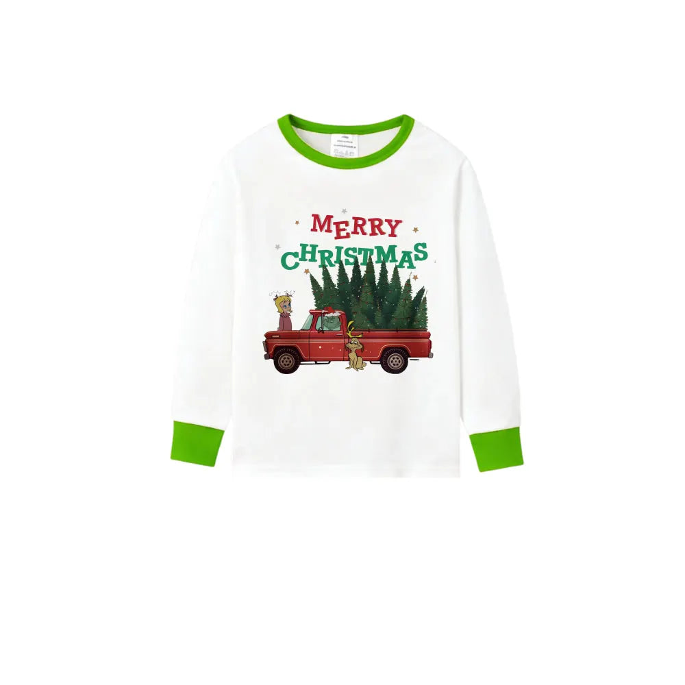 Holiday Family Christmas Pajamas Set With Colorful Christmas Pattern Print