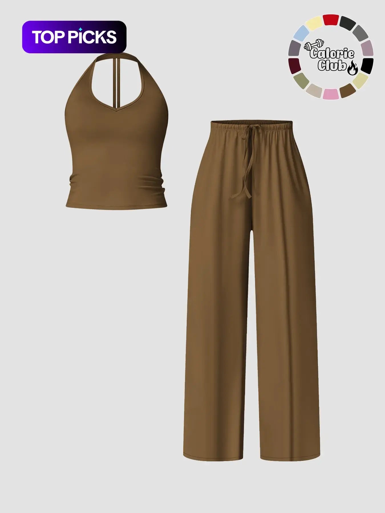 Women's Quick-Dry Sports Tank Top, Casual High-Waisted Bell Bottoms