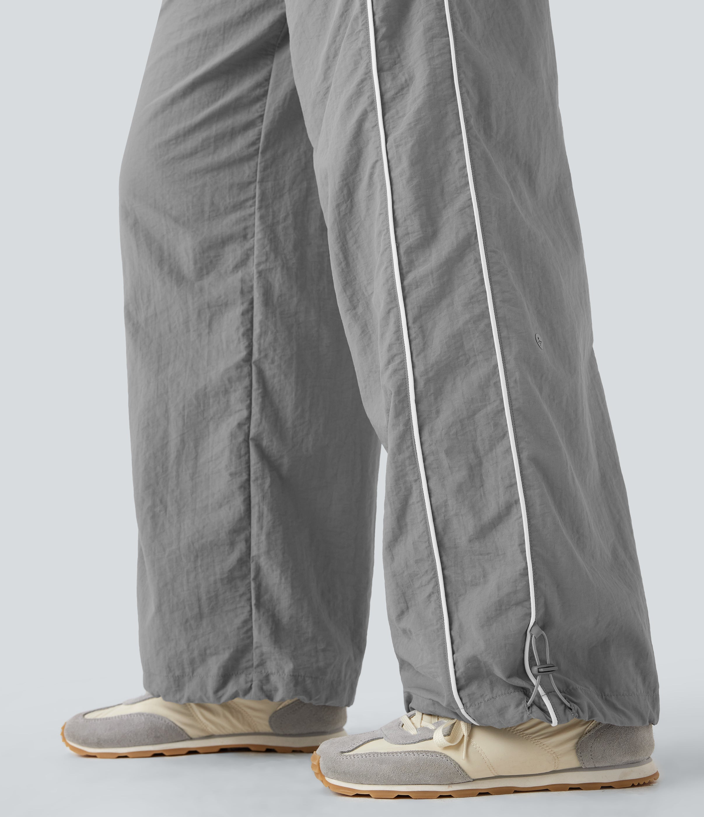 Mid Rise Wide Leg Cool Touch Casual Pants with Pockets