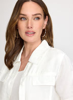 Frayed Linen-Blend Jacket