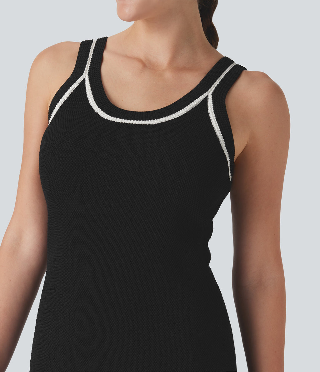 Color Block Mini Casual Sweater Knit Dress